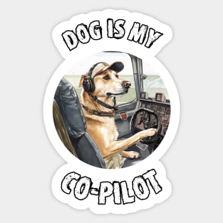 Dog is my Co-Pilot Sticker